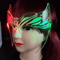 Futuristic LED glow glasses in wing shape with red and green lighting effects - C12 Fox Shape Glowing Mask [Battery]