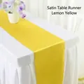 Silky lemon yellow satin table runner for elegant hotel and wedding banquet decoration - 30x275cm / Lemon Yellow