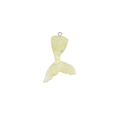 Detail of yellow translucent resin mermaid tail pendant with glitter and silver metal loop - Translucent Pale Yellow with Glitter (Color 12)