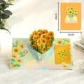 Handmade 3D pop-up greeting card featuring a sunflower bouquet design for Mother's Day - Orange Sunflower Bouquet in Hand