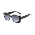 Butterfly frame sunglasses with black and white two-tone gradient lenses for women - Black Blue Frame Gray Gradient Blue Lens