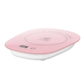 Pink electric cup warmer with digital temperature display and tempered glass panel - Single Coaster (Digital Display/USB) / Pink