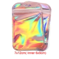 Rainbow laser holographic resealable bags with hanging hole for jewelry 7x12cm - 7*12cm