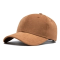 Klassische braune Cord-Baseballkappe mit gebogener Krempe und retro-minimalistischer Textur - Khaki