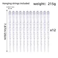 Set de 12 adornos para árbol de Navidad con forma de carámbanos en espiral transparentes - Carámbano Transparente Estilo A Grande (20cm)