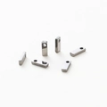 Macro shot of silver rectangular alphabet beads with 1.8mm hole for jewelry making - Letter I / Silver Gray