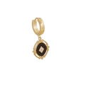 Close-up of gold-plated stainless steel cross earrings with black enamel and white diamond motif - Black Rhombus Decoration Pendant (5#)