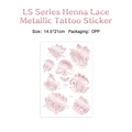 Rose gold mandala henna lace temporary tattoo sticker sheet sized 14.5x21cm - Bohemian Mandala Style (LS-007)