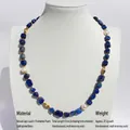 Handmade lapis lazuli beaded necklace with baroque pearls and gold-plated brass beads - Multi-layer Layered Style (款6)
