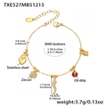 Specifiche delle dimensioni per il bracciale a coccinella in acciaio dorato con zircone - TXE527-Braccialetto d'Oro / 16+5cm