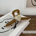 Pinza per capelli ambra 13cm con cuore in marmo bianco per capelli folti e voluminosi - Cuore Caffè-13cm