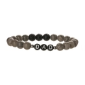 8mm Tigerauge und Lavastein DAD-Armband für Herren auf weißem Hintergrund präsentiert - Grau Holzmaserung