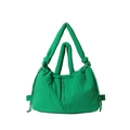 Green nylon cloud tote bag with drawstring detail and soft padded pleated texture - One Size / Green