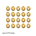 Set of 20 golden S925 sterling silver oval jewelry tags with keyhole cutout 5.4x4.2mm - Button Style Engraved S925 / Gold