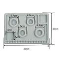 Grey flocked bead design board for DIY jewelry making with clear measurement scales - Flocked Plastic / Small Grey Bracelet Board (29x20cm)