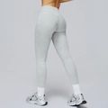 Leggings da yoga grigio chiaro a vita alta in tessuto spazzolato ad alta elasticità - S / Grigio Misto