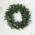 50cm Christmas PE wreath with eucalyptus, pine needles, and cones for home wall decor - Style F (50cm Wreath)