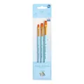 3-pack art brush set with blue handles and orange synthetic bristles in 6, 8, and 10 sizes - Blue Flat HB812LS / Blue