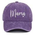 Vintage washed purple baseball cap with white Mama embroidery and heart detail - Purple