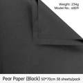 Set of 38 black semi-transparent tissue paper sheets for gift wrapping, size 50x70cm - 50*70cm (38 Sheets/Pack) / Black