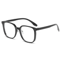 Occhiali TR90 neri montatura quadrata con lenti anti-luce blu e naselli in metallo - Nero
