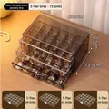 Grey 3-layer acrylic jewelry box with 72 compartments for rings and earrings - 3 Layers 72 Slots / Gray