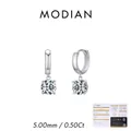Sparkling S925 sterling silver 0.50Ct moissanite drop earrings with GRA certificate - 0.50Ct x 2 (5.00mm) / S925 Sterling Silver-Silver