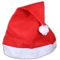 Classic red and white plush Christmas hat with soft fur trim for adults and kids - Non-Woven Kids Christmas Hat