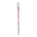 Rainbow gel pen with 1.2mm tip and transparent body featuring multi-color gradient ink - Pastel Style - Pink+Purple+Yellow