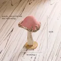 Decorazione a fungo di Natale in velluto rosa con paillettes dorate 18x12cm - Rosa (XH-24-275Q)