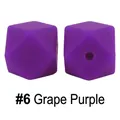 Perline in silicone viola uva da 17mm esagonali per gioielli da dentizione fai-da-te - 6# Viola Uva