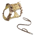 Tactical dog harness and leash set in multicam camouflage nylon for medium large dogs - L / Harness And Leash Set / CP Camouflage
