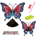 DIY butterfly diamond painting wall sconce kit with colorful resin rhinestones and tools - Red Blue Black Butterfly