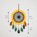 Gelber Sonnenblumen-Traumfänger mit grünen Federn, 20cm Ring und 29cm Gesamtlänge - MS4028 Groß / Sonnenblume (Gelb/Grün/Braun)