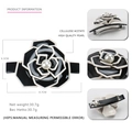 Fermaglio per capelli a camelia francese in acetato bianco e nero con perle eleganti - Nero