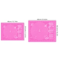 Pink silicone baking mat set with measurements in 40x29.5cm and 60x46.5cm sizes - Silicone / 40*30cm Pink Base White Print