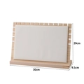 Wooden necklace display stand in beige fabric with multi-slot design, size 30x20x9.5cm - White Leather / Medium / White