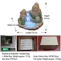 Adorno de jardín con cascada azul y detalles de musgo verde natural - Rocalla de Simulación (En Caja)