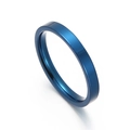 Anillo minimalista de 3mm en acero inoxidable azul oscuro con acabado metal pulido - US 5 / Azul