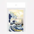 Artistic acrylic fridge magnet featuring Hokusai's Great Wave design with backing card - The Great Wave off Kanagawa