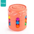Orangefarbenes rotierendes Magic Bean Puzzle-Spielzeug mit bunten Schiebeperlen - Beutel Orange (5.6*6.8)