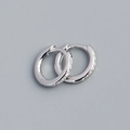 Minimalistische s925 Silber Creolen mit seitlich gesetzten Zirkoniasteinen für Damen - Silber (Weißer Zirkonia)