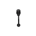 Hip hop style eyebrow piercing ring with black skull charm in polished stainless steel - Black Skull Curved Bar Style (EY04260055-1)