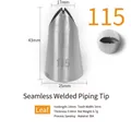 Number 115 leaf pattern seamless 304 stainless steel icing nozzle with dimensions 43x25mm - 115 (Leaf)