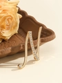 Elegant gold letter N brooch with sparkling rhinestones and crystal inlay for women - Gold Letter N