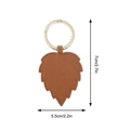 Brown leaf leather magnetic hat clip with gold ring, measuring 7cm by 5.5cm - Leaf Style / Brown
