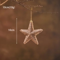 Sparkling champagne gold 10cm star ornament with sequins and hanging string - 10cm Champagne Gold Star Ornament