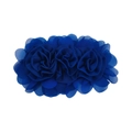 Detailed view of dark blue chiffon rose flowers for children's hair accessories - Sapphire Blue