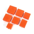 Vibrant orange drawer-style jewelry boxes in seven sizes on a white background - 5*5*3.5CM / Orange
