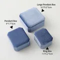 Blaue Samt-Schmuckschatullen in achteckiger Form für Ringe und Halsketten, diverse Größen - Große Anhängerbox / 9.5x9.5x5cm / Blaugrün